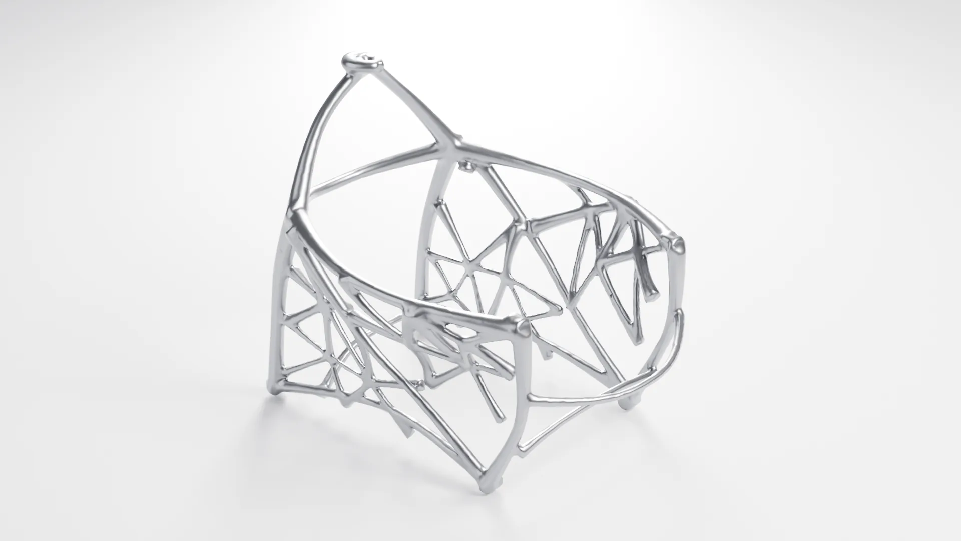 The cast aluminium frame on its own: an organic lattice of tapered members