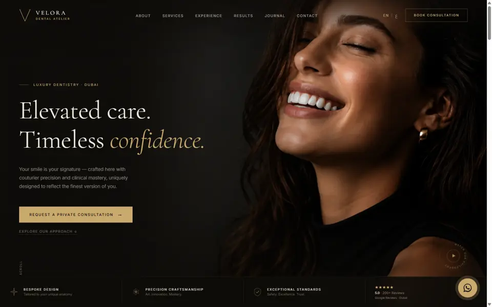 Velora home page